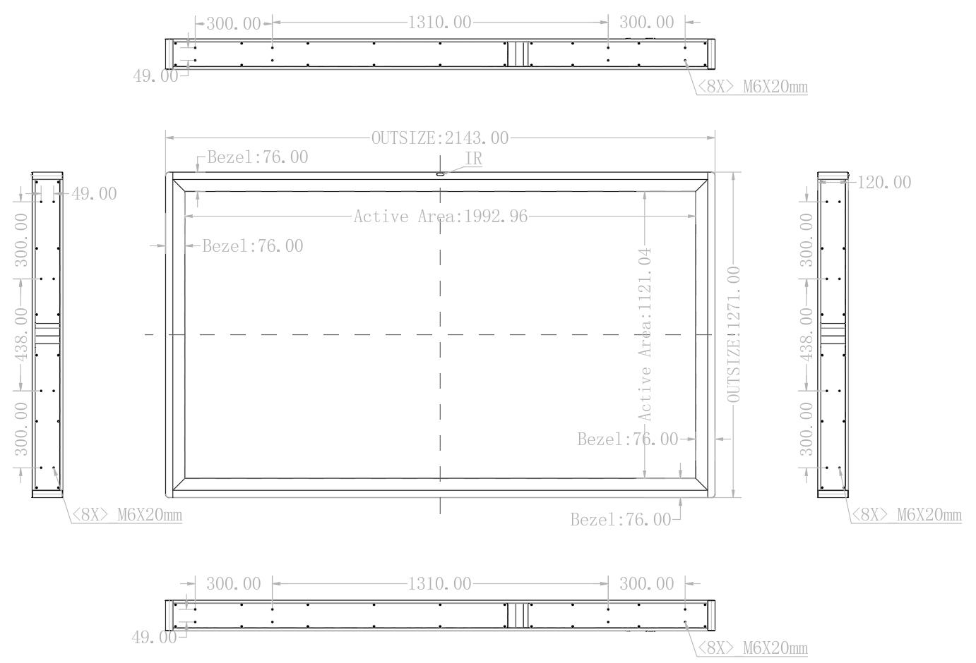 尺寸图 Dimension Drawing - Front View